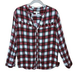 Alexander Jordan ruffle plaid button down